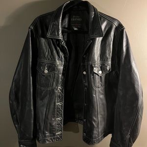 Black leather jacket